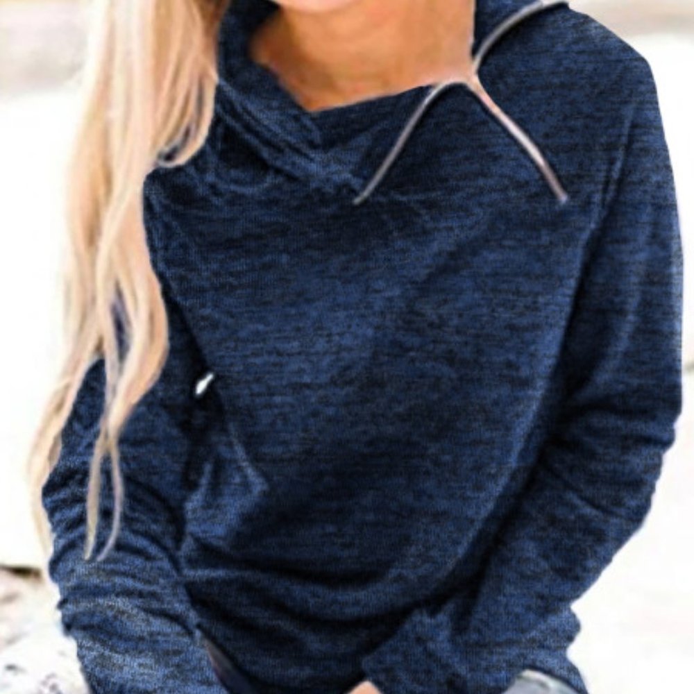 Zipper Blue Sweatshirt